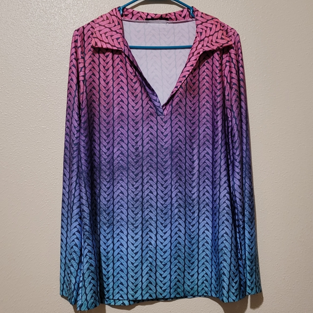 Ombre Chain graphic long sleeve